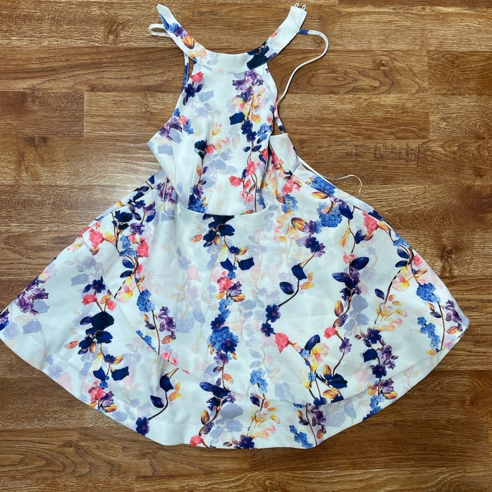 Floral Halter Short Dress Small